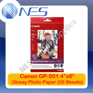 Canon Genuine GP501 4"x6" 50 Sheets Glossy Photo Paper 170GSM for MX926/MG6360/IP7260